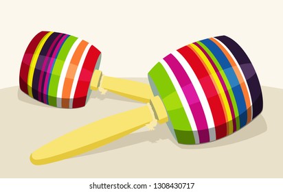 Mexican Traditional Wood Balero Toy – Vector Illustration