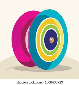 Mexican Traditional Yo-yo Wood Toy – Vector Illustration