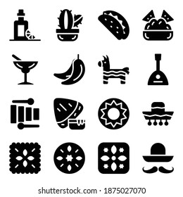 
Mexican Traditions Icons in Modern Filled Style 