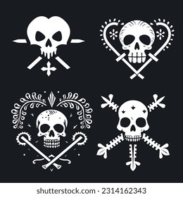 Mexican Tribal Skulls: Bold Vector Illustrations with a Dark Edge	