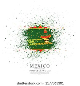 Mexican vector banner layout design. Mexican translation of the inscription: 16 th of September. Happy Independence day!