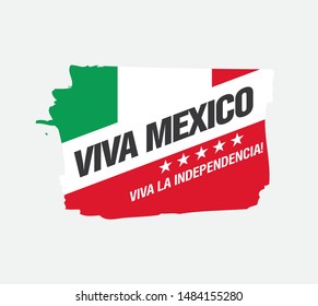 Mexican vector banner layout design. Mexican translation of the inscription: Viva Mexico. Happy independence day