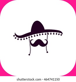 Mexican vector icon on white background.