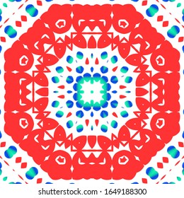 Mexican vintage talavera tiles. Creative design. Vector seamless pattern collage. Red antique background for pillows, print, wallpaper, web backdrop, towels, surface texture.