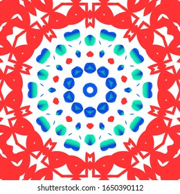 Mexican vintage talavera tiles. Creative design. Vector seamless pattern collage. Red antique background for pillows, print, wallpaper, web backdrop, towels, surface texture.