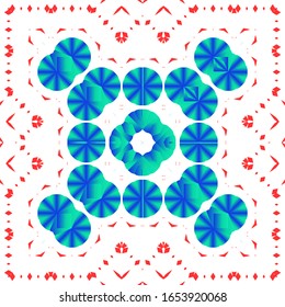 Mexican vintage talavera tiles. Creative design. Vector seamless pattern collage. Red antique background for pillows, print, wallpaper, web backdrop, towels, surface texture.