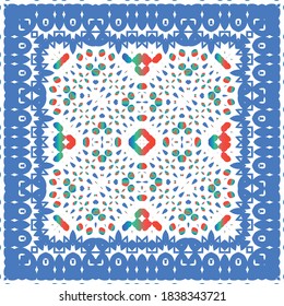 Mexican vintage talavera tiles. Creative design. Vector seamless pattern collage. Red antique background for pillows, print, wallpaper, web backdrop, towels, surface texture.
