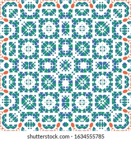 Mexican vintage talavera tiles. Set of vector seamless patterns. Universal design. Red antique backgrounds for pillows, print, wallpaper, web backdrop, towels, surface texture.