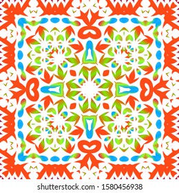 Mexican vintage talavera tiles. Stylish design. Vector seamless pattern texture. Red antique background for pillows, print, wallpaper, web backdrop, towels, surface texture.