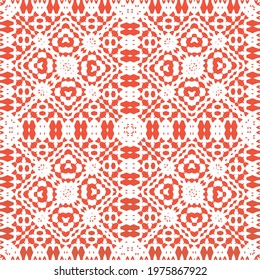 Mexican vintage talavera tiles. Stylish design. Vector seamless pattern template. Red antique background for pillows, print, wallpaper, web backdrop, towels, surface texture.