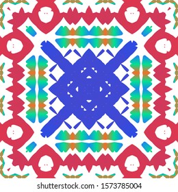 Mexican vintage talavera tiles. Vector seamless pattern flyer. Universal design. Red antique background for pillows, print, wallpaper, web backdrop, towels, surface texture.