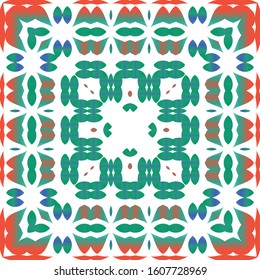 Mexican vintage talavera tiles. Vector seamless pattern concept. Geometric design. Red antique background for pillows, print, wallpaper, web backdrop, towels, surface texture.