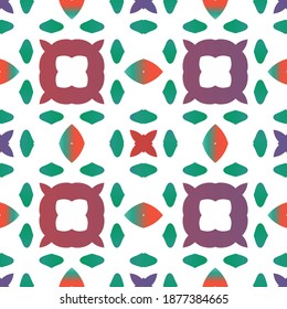 Mexican vintage talavera tiles. Vector seamless pattern theme. Fashionable design. Red antique background for pillows, print, wallpaper, web backdrop, towels, surface texture.