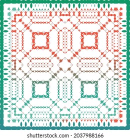 Mexican vintage talavera tiles. Vector seamless pattern arabesque. Stylish design. Red antique background for pillows, print, wallpaper, web backdrop, towels, surface texture.
