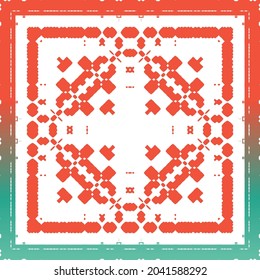 Mexican vintage talavera tiles. Vector seamless pattern collage. Colored design. Red antique background for pillows, print, wallpaper, web backdrop, towels, surface texture.