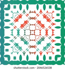 Mexican vintage talavera tiles. Vector seamless pattern arabesque. Stylish design. Red antique background for pillows, print, wallpaper, web backdrop, towels, surface texture.