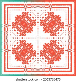 Mexican vintage talavera tiles. Vector seamless pattern collage. Colored design. Red antique background for pillows, print, wallpaper, web backdrop, towels, surface texture.