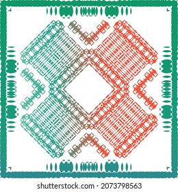 Mexican vintage talavera tiles. Vector seamless pattern arabesque. Stylish design. Red antique background for pillows, print, wallpaper, web backdrop, towels, surface texture.
