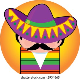 Mexican wearing a big Sombrero