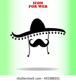 Mexican web icon. Black illustration on white background