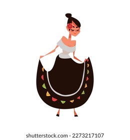 mexican woman character icon isolated