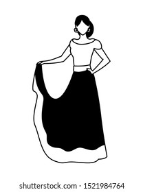 Mexican woman design, Mexico culture tourism landmark latin and party theme Vector illustration