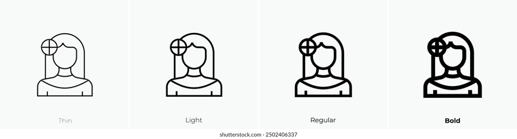 mexican woman icon. Thin, Light Regular And Bold style design isolated on white background