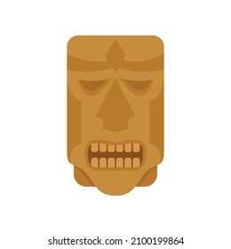 Mexican Wood Idol Icon. Flat Illustration Of Mexican Wood Idol Vector Icon Isolated On White Background