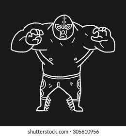 mexican wrestler doodle