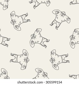 mexican wrestler doodle seamless pattern background