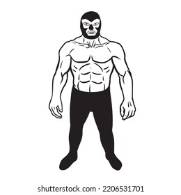 Mexikanischer Ringer. Lucha Libre. Vektorgrafik.