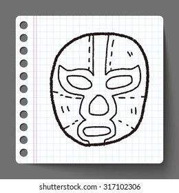 mexican wrestler mask doodle