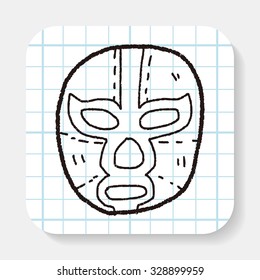 mexican wrestler mask doodle