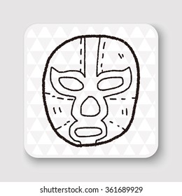 mexican wrestler mask doodle