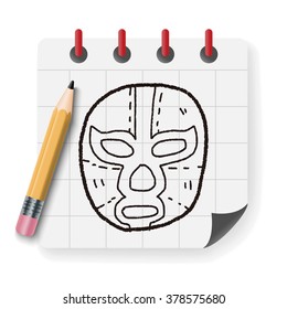 mexican wrestler mask doodle