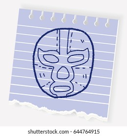 mexican wrestler mask doodle