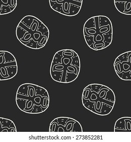 mexican wrestler mask doodle seamless pattern background