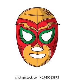 mexican wrestler mask icon isolated