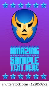 Mexican wrestler mask - poster - card - vector