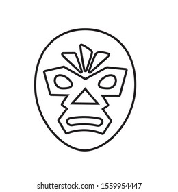 Mexican Wrestler Mask, Wrestling On White Background Vector Illustration Design