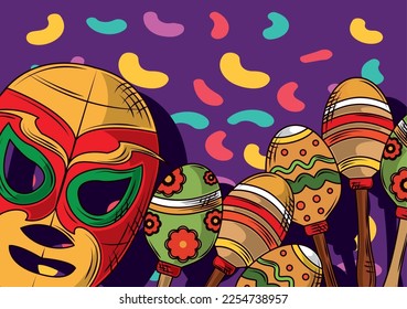 mexican wrestling and maracas party