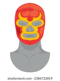 máscara de lucha mexicana vector rojo aislado