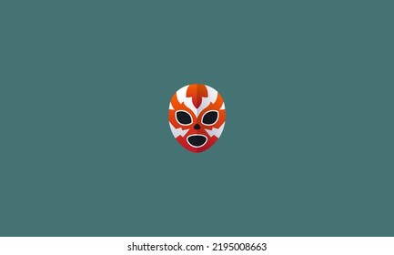 Mexican Wrestling Mask Vector Illustration Flat Design