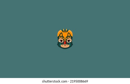 Mexican Wrestling Mask Vector Illustration Flat Design