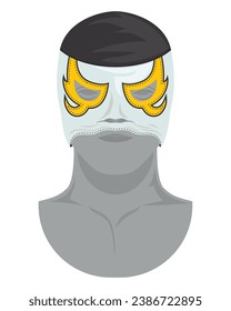 mexican wrestling mask white vector isolated