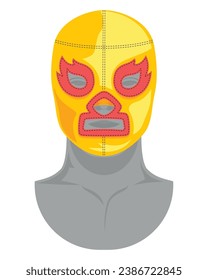 mexican wrestling mask yellow vector isolated