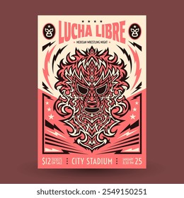 Diseño de cartel de noche de lucha mexicana