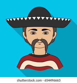 Mexican.Human race single icon in flat style vector symbol stock illustration web.