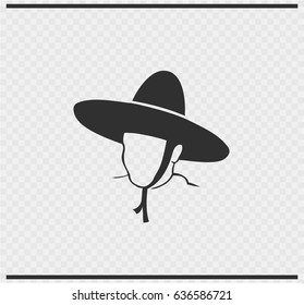 mexicano icon black color on transparent background