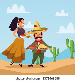 Mexicans celebrating in desert